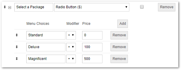 Radio Button ($)